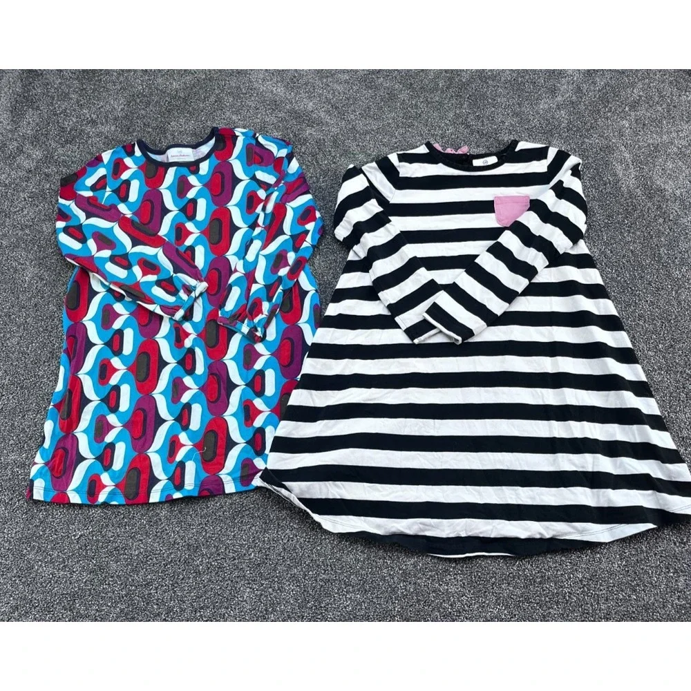 Lot of 2 Hanna Anderson Girls dresses Size 120 US 6-7 Long‎ Sleeve